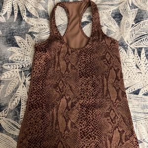 Lululemon cool racerback align workout tank top, size 4, maroon animal print